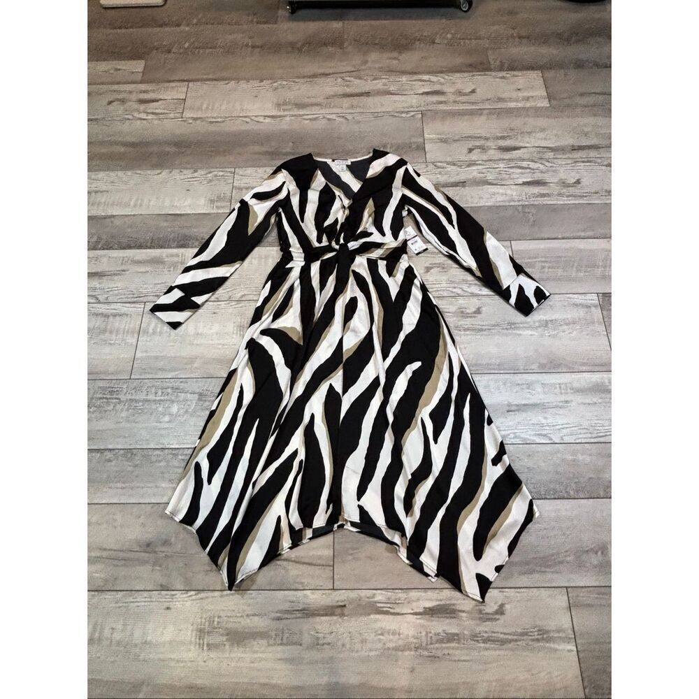 Sofia Vargara zebra print midi dress size S